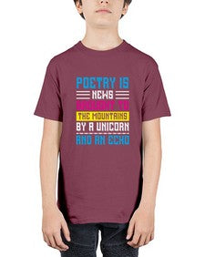 poetry is news brought to the mountains by a unicorn and an echo 341# - unicorn - Youth Tee Unisex