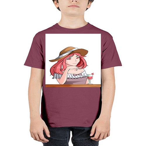 pretty woman with fresh juice in summer 37# - anime - Youth Tee Unisex
