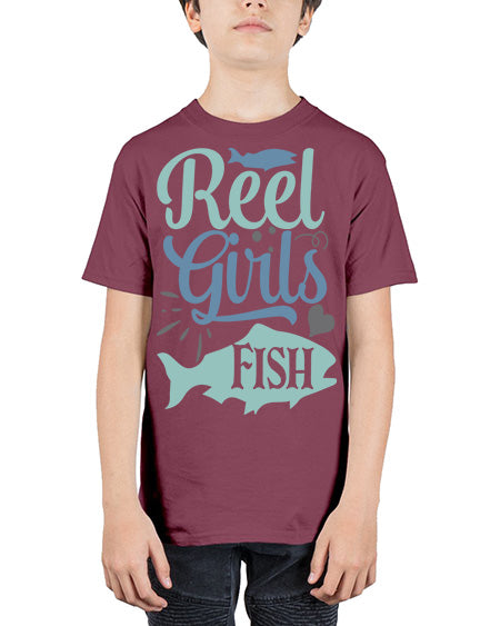 reel girls fish 92# - shark-fish - Youth Tee Unisex