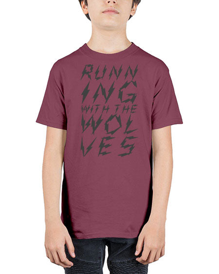 running with the wolves - wolf - Youth Tee Unisex