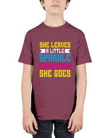 she leaves a little sparkle everywhere she goes 395# - unicorn - Youth Tee Unisex