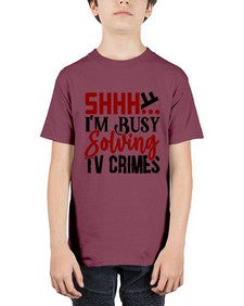 shhh im busy solving tv crimes 1040# - true crime - Youth Tee Unisex