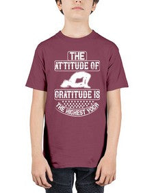 the attitude of gratitude is the highest yoga  544# - yoga - Youth Tee Unisex