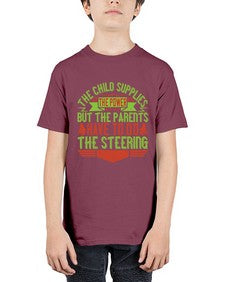 the child supplies the power but the parents have to do the steering 587# - parents day - Youth Tee Unisex