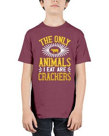 the only animals i eat are crackers 418# - vegan - Youth Tee Unisex
