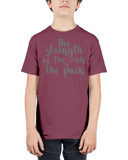 the strength of the wolf is the pack - wolf - Youth Tee Unisex