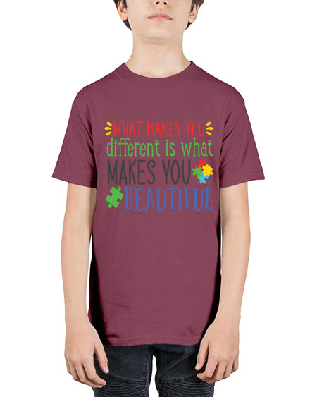 what makes you different is what makes you beautiful Style 3# - autism - Youth Tee Unisex