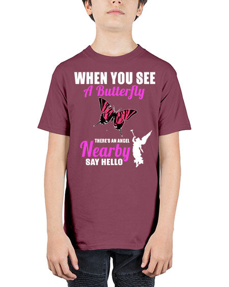 when you see a butterfly - butterfly - Youth Tee Unisex
