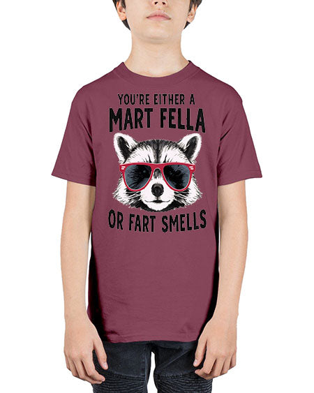youre either a mart fella or fartsmells 69# - raccoon - Youth Tee Unisex