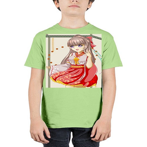 A beautiful and happy girl with kimono 104# - anime - Youth Tee Unisex