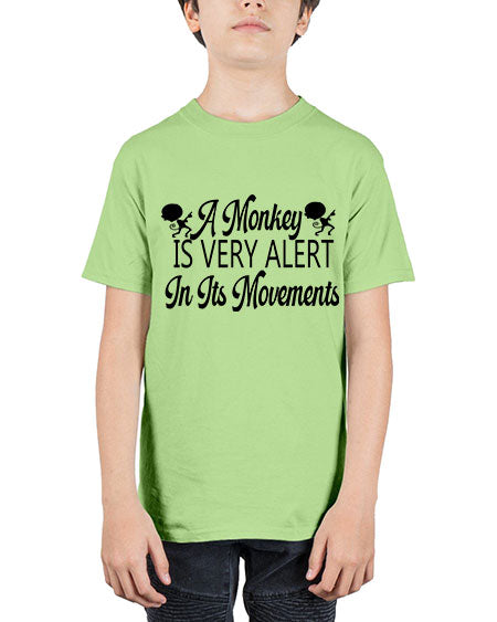 A monkey is very alert  - monkey - Youth Tee Unisex