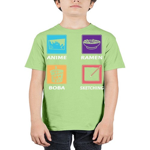 Anime Ramen Boba Sketching Anime 218# - anime - Youth Tee Unisex
