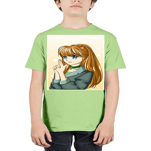 Beautiful and cool girl with long blonde hair 152# - anime - Youth Tee Unisex