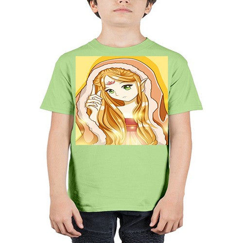 Beautiful and cute fairy queen with long yellow hair 70# - anime - Youth Tee Unisex