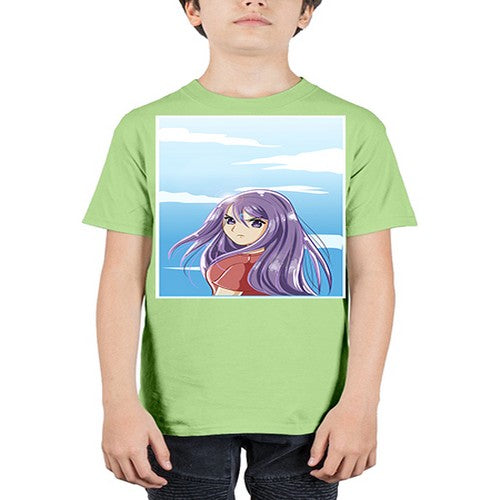 Beautiful and cute girl purple long hair in the summer with 109# - anime - Youth Tee Unisex