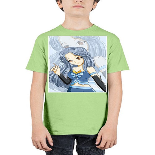 Beautiful and cute princess long blue hair 15# - anime - Youth Tee Unisex