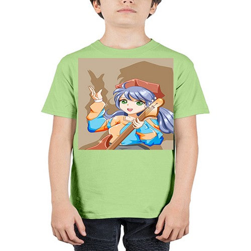 Beautiful and funky girl rock star with guitar 56# - anime - Youth Tee Unisex