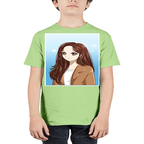 Beautiful and happy girl long hair with suit 94# - anime - Youth Tee Unisex