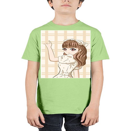 Beautiful and happy girl with hair bangs 92# - anime - Youth Tee Unisex