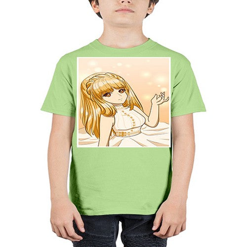 Beautiful and happy princess long yellow hair 24# - anime - Youth Tee Unisex