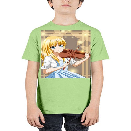 Beautiful girl playing violin 2# - anime - Youth Tee Unisex