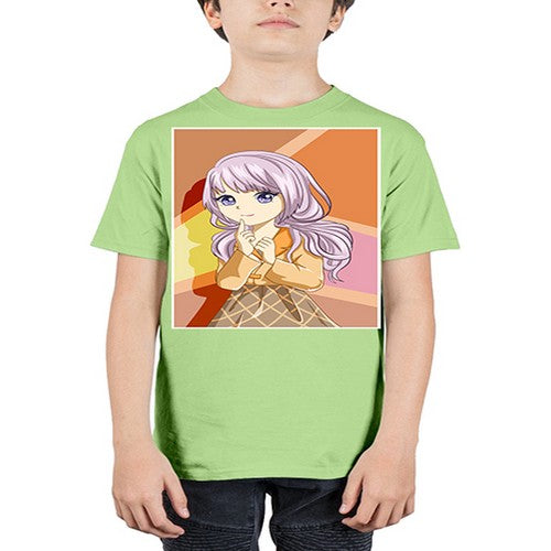 Beautiful girl with long purple hair 42# - anime - Youth Tee Unisex