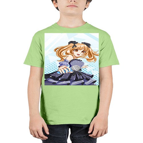 Beautiful singer girl with black dress 19# - anime - Youth Tee Unisex