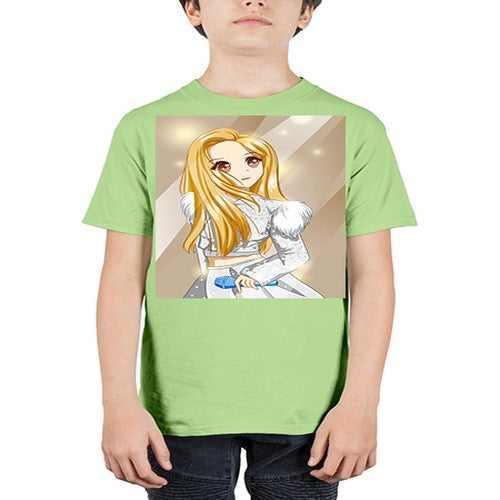 Beautiful singer girl with white dress 182# - anime - Youth Tee Unisex