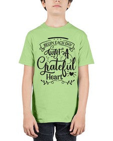 Begin Each Day With A Grateful Heart Style 139# - motivation - Youth Tee Unisex