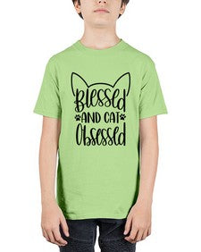Blessed And Cat Obsessed Style 79# - cats - Youth Tee Unisex