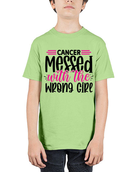 Cancer Messed with the Wrong Girl 29# - breast cancer - Youth Tee Unisex
