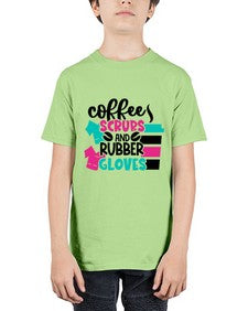 Coffee Scrubs And Rubber Gloves Style Style 664# - nurse - Youth Tee Unisex
