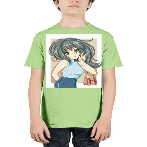 Cool and beautiful girl carry a fashion bag 96# - anime - Youth Tee Unisex