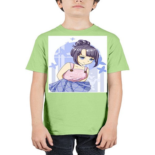 Cute and beautiful girl purple hair 167# - anime - Youth Tee Unisex