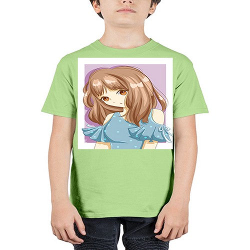 Cute and beautiful girl with blue blouse 101# - anime - Youth Tee Unisex