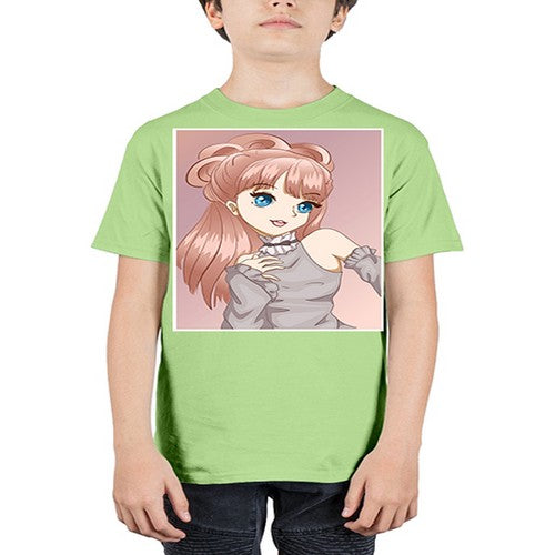 Cute and beautiful princess with brown long hair 55# - anime - Youth Tee Unisex
