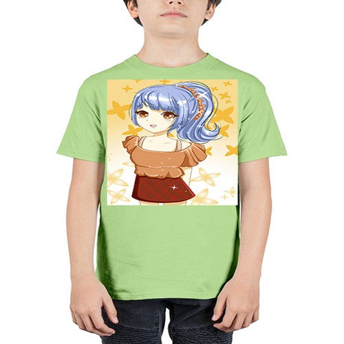 Cute and funny girl with blue hair 31# - anime - Youth Tee Unisex