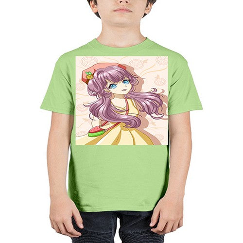 Cute and happy girl in summertime with fruit theme 33# - anime - Youth Tee Unisex