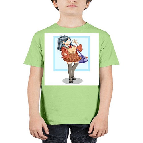 Cute and happy teenage girl back to school 175# - anime - Youth Tee Unisex