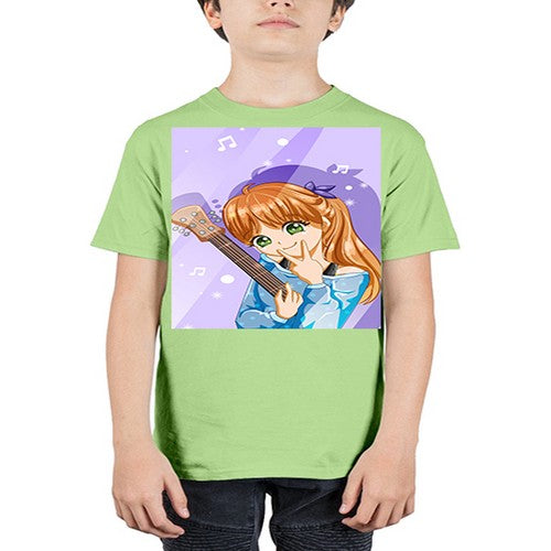 Cute and soft girl with guitar 53# - anime - Youth Tee Unisex