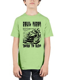 Devil rider 374# - skull and bones - Youth Tee Unisex