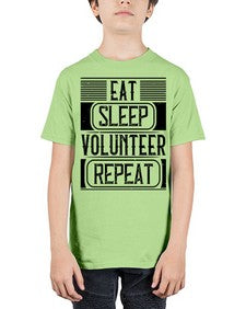 Eat Sleep Volunteer Repeat Style 15# - volunteer - Youth Tee Unisex