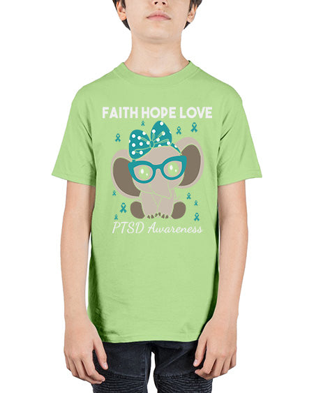 Elephant I Have PTSD Awareness 25# - PTSD - Youth Tee Unisex