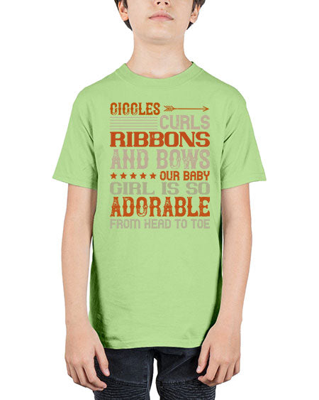 Giggles curls ribbons and bows Our baby girl is so adorable from head to toe Style 319# - baby - Youth Tee Unisex
