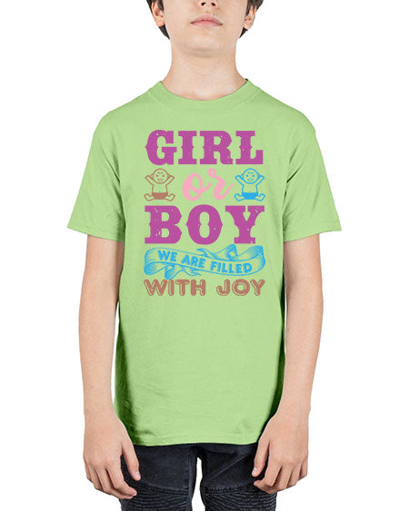 Girl or boy we are filled with joy Style 82# - baby shower - Youth Tee Unisex