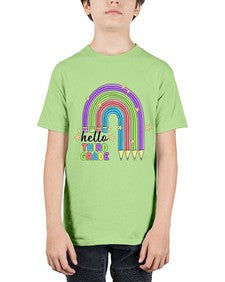 Hello third Grade Pencil Rainbow 347# - third grade - Youth Tee Unisex