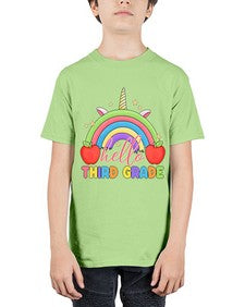 Hello third Grade Unicorn Rainbow 349# - third grade - Youth Tee Unisex