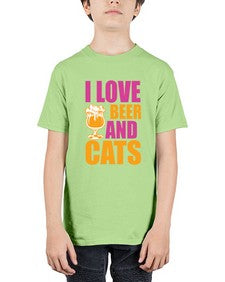 I Love Beer And Cats - cats - Youth Tee Unisex