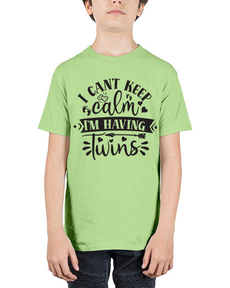 I can t keep calm I m having twins 339# - pregnancy - Youth Tee Unisex