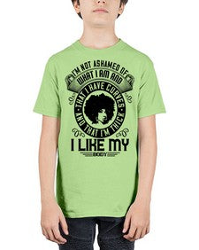 Im not ashamed of what I am and that I have curves and that Im thick I like my body Style 22# - black afro - Youth Tee Unisex